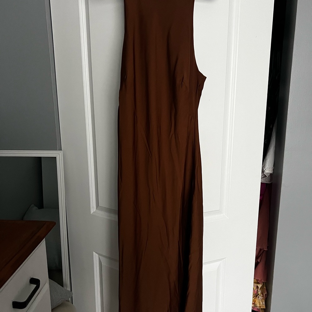 High Neck Satin Dress
